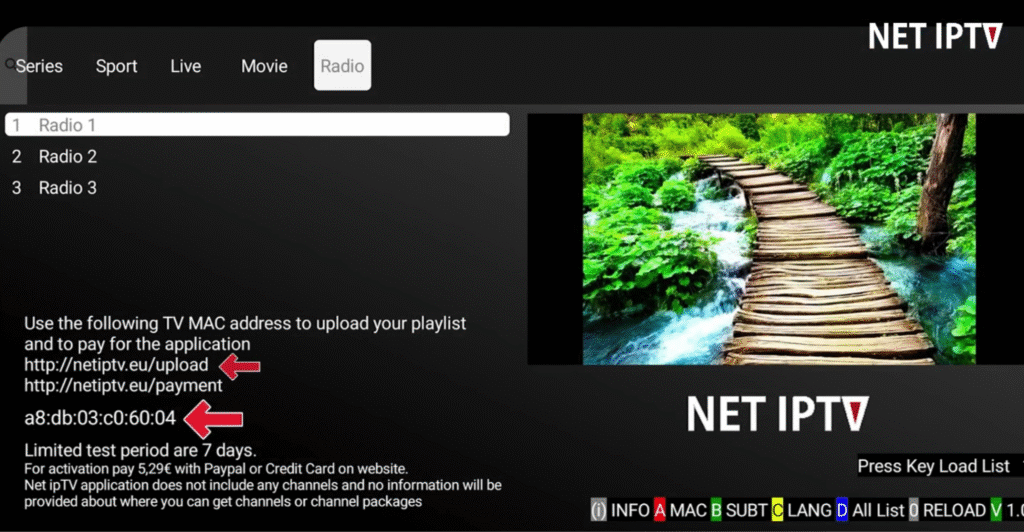 Nvidia Shield open net iptv app and find your mac address